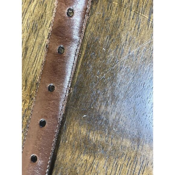 Brighton Belt  Brown Smooth Leather Silver Tone Size 34 Large Western - Picture 7 of 8